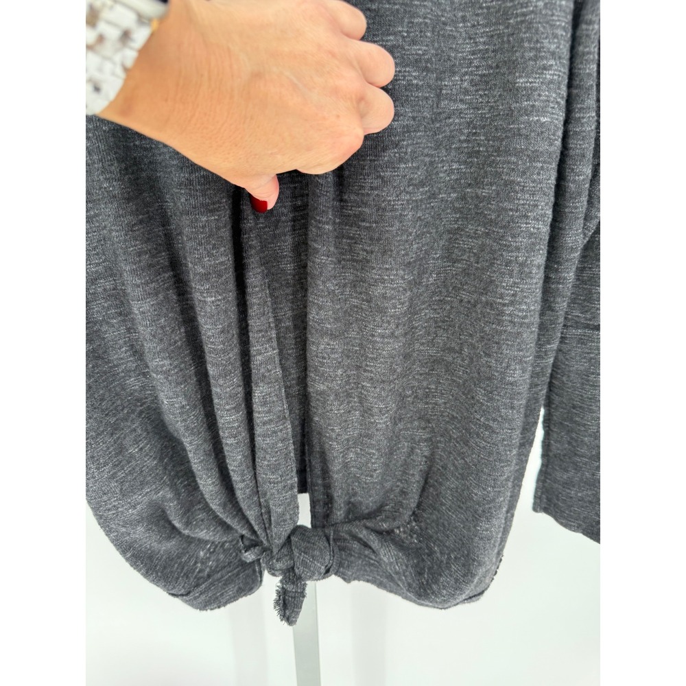 We The Free People Thermal Knit Tunic Top Pullover Long Sleeve Gray - Picture 11 of 11